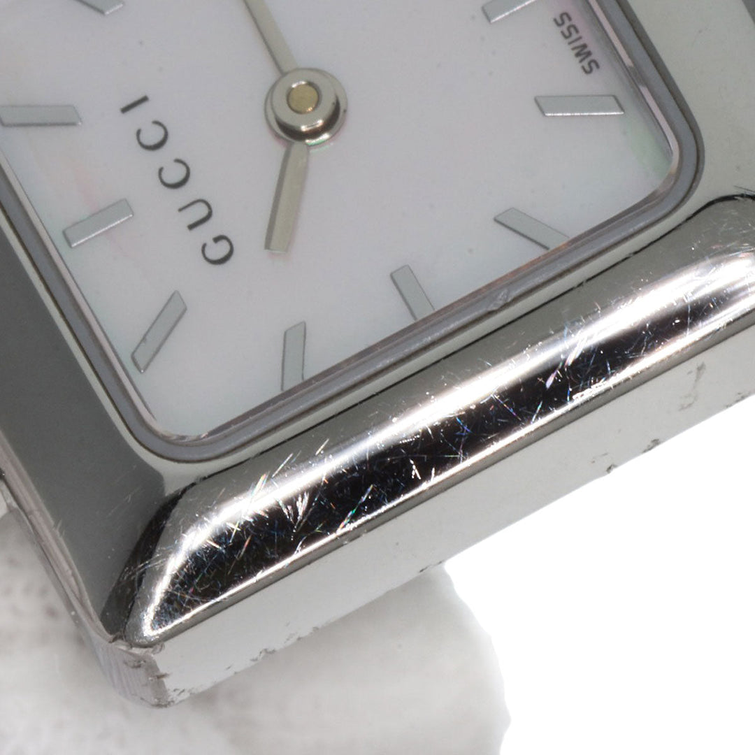 GUCCI Watches Quartz 1900L Stainless Steel , Stainless Steel Silver Square face White shell dial Women Used Authentic