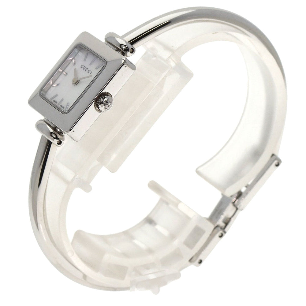 GUCCI Watches Quartz 1900L Stainless Steel , Stainless Steel Silver Square face White shell dial Women Used Authentic