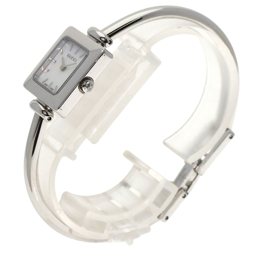 GUCCI Watches Quartz 1900L Stainless Steel , Stainless Steel Silver Square face White shell dial Women Used Authentic