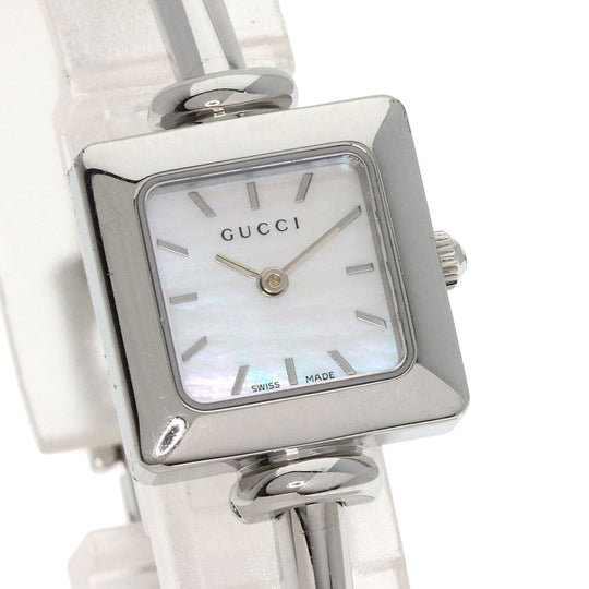 GUCCI Watches Quartz 1900L Stainless Steel , Stainless Steel Silver Square face White shell dial Women Used Authentic