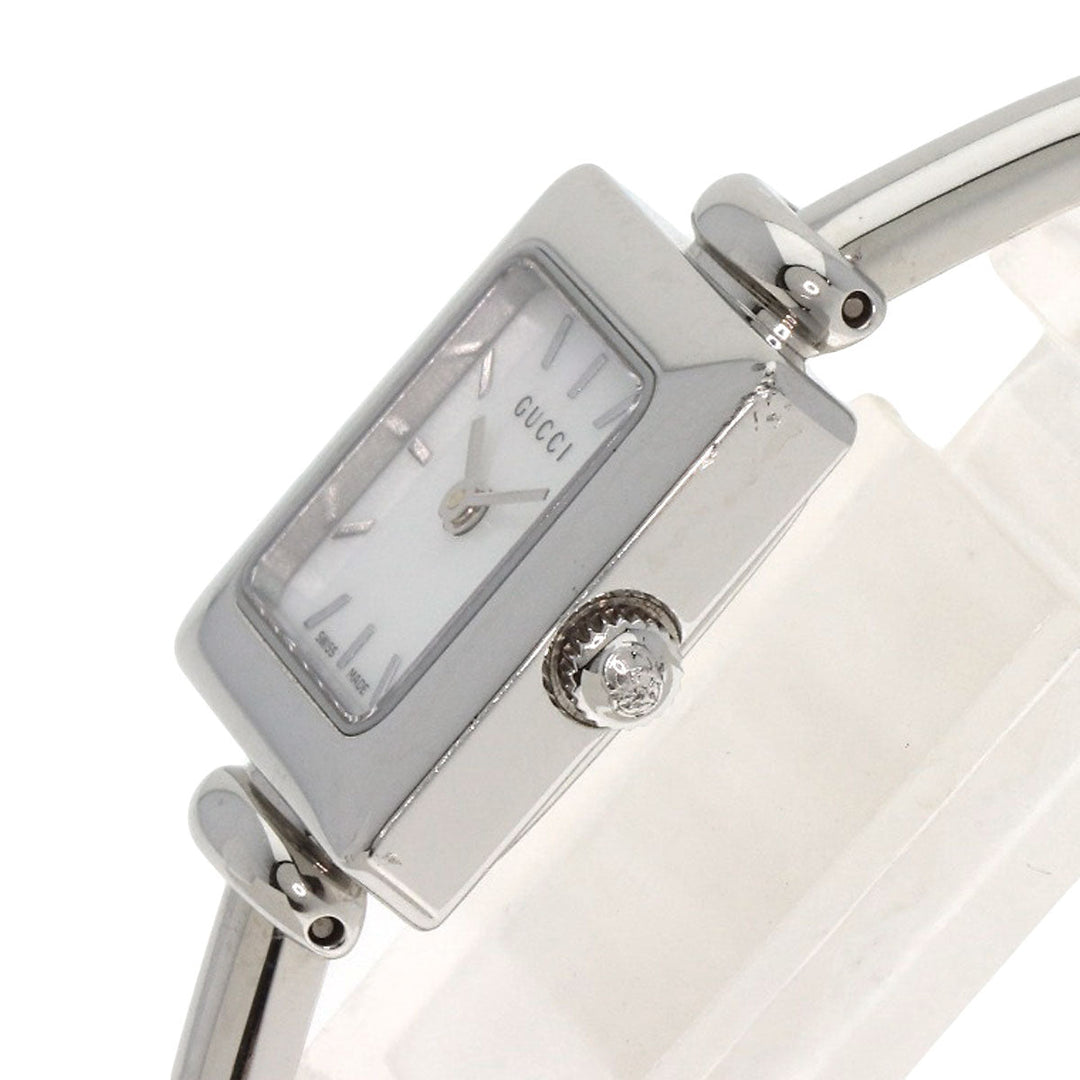 GUCCI Watches Quartz 1900L Stainless Steel , Stainless Steel Silver Square face White shell dial Women Used Authentic