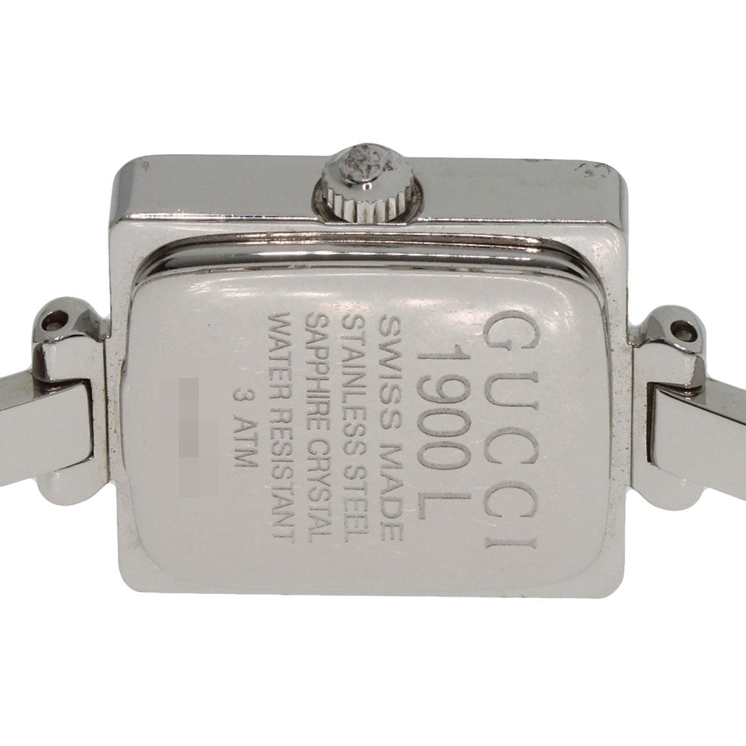 GUCCI Watches Quartz 1900L Stainless Steel , Stainless Steel Silver Square face White shell dial Women Used Authentic