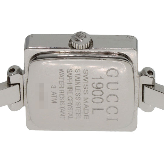 GUCCI Watches Quartz 1900L Stainless Steel , Stainless Steel Silver Square face White shell dial Women Used Authentic