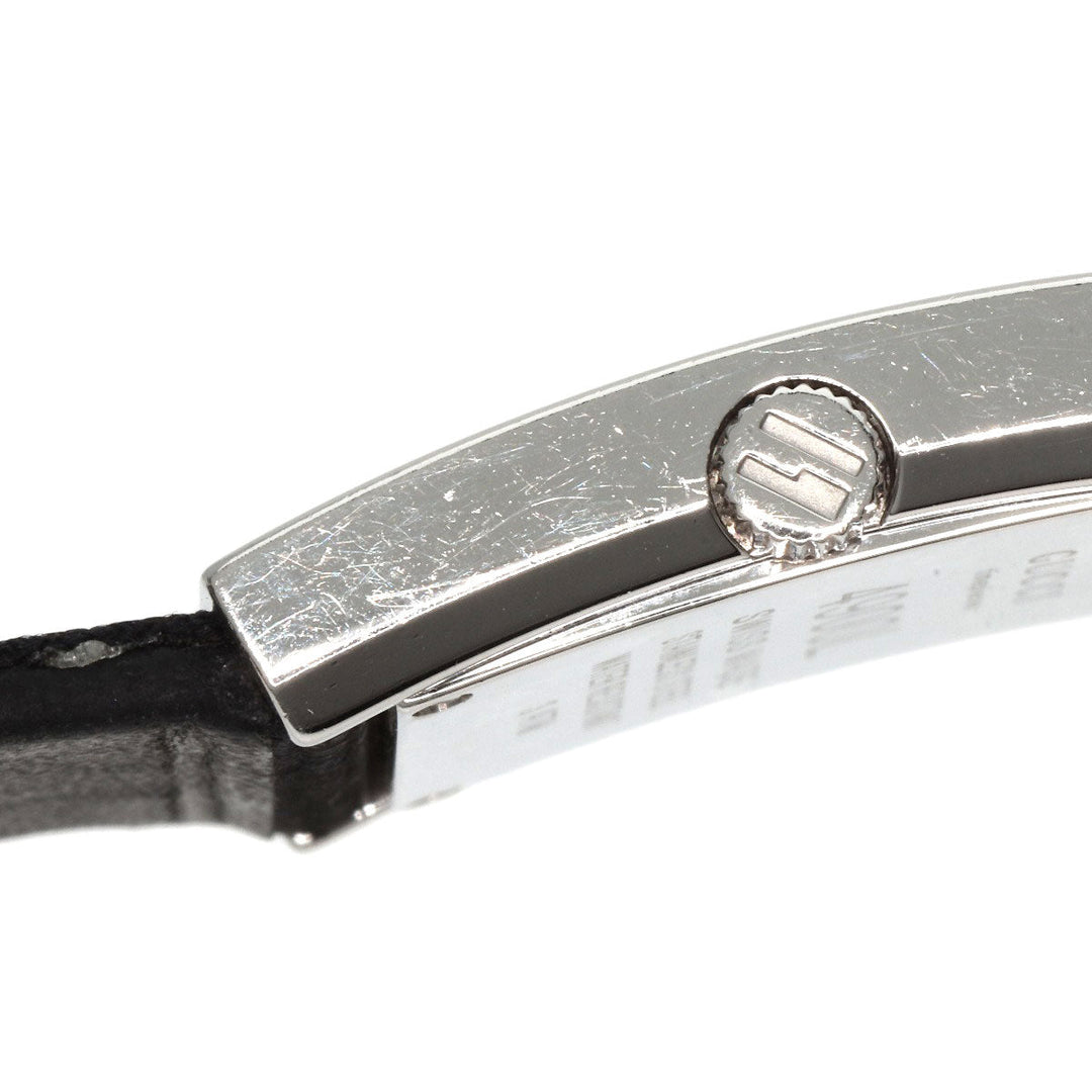 GUCCI Watches Quartz 4900L Stainless Steel, Leather Silver Square face white dial Women Used Authentic