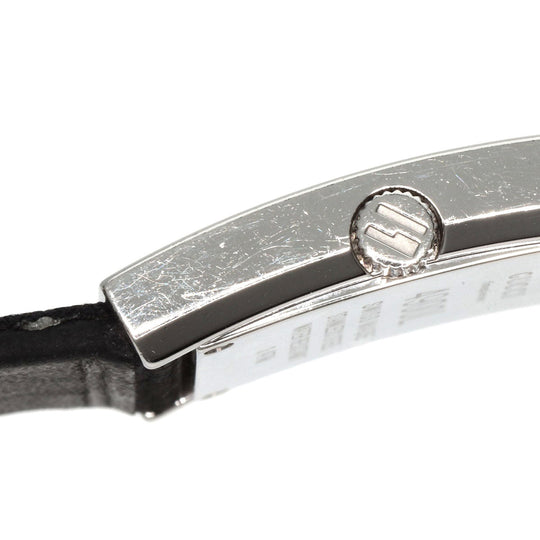 GUCCI Watches Quartz 4900L Stainless Steel, Leather Silver Square face white dial Women Used Authentic
