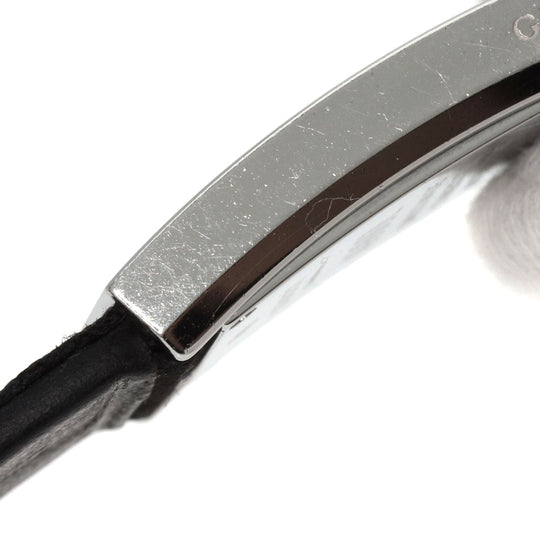 GUCCI Watches Quartz 4900L Stainless Steel, Leather Silver Square face white dial Women Used Authentic
