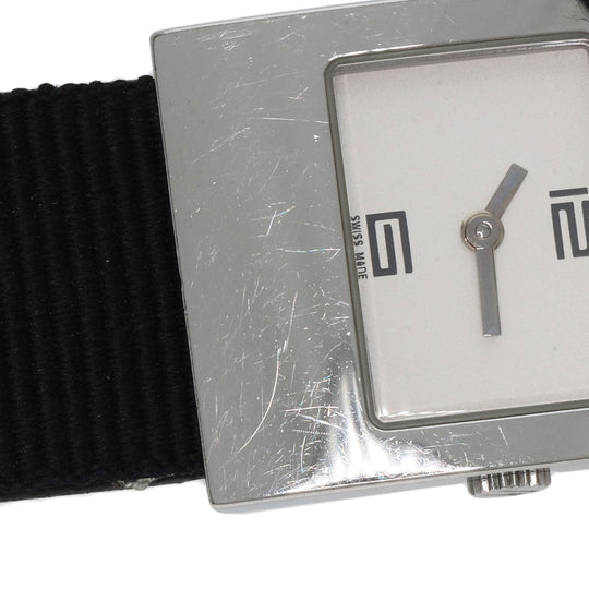 GUCCI Watches Quartz 4900L Stainless Steel, Leather Silver Square face white dial Women Used Authentic