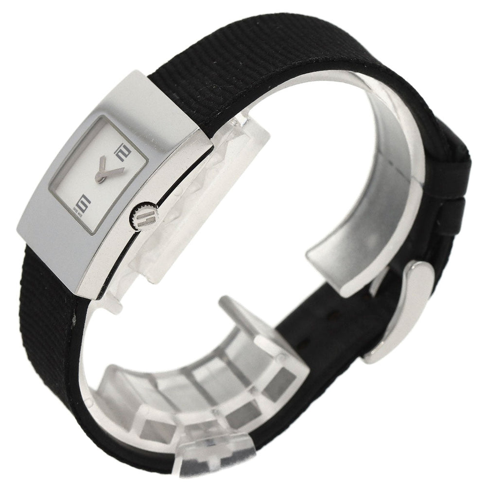 GUCCI Watches Quartz 4900L Stainless Steel, Leather Silver Square face white dial Women Used Authentic