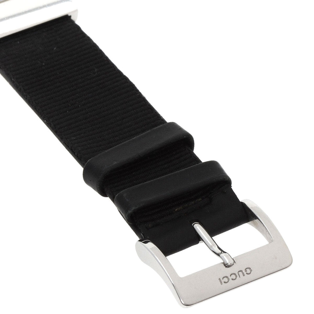 GUCCI Watches Quartz 4900L Stainless Steel, Leather Silver Square face white dial Women Used Authentic