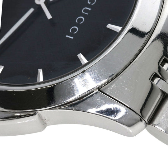 GUCCI Watches Quartz 126.4 Stainless Steel , Stainless Steel Silver G timeless black dial mens Used Authentic