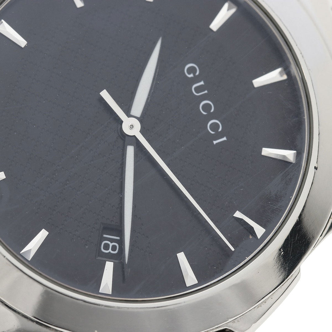 GUCCI Watches Quartz 126.4 Stainless Steel , Stainless Steel Silver G timeless black dial mens Used Authentic