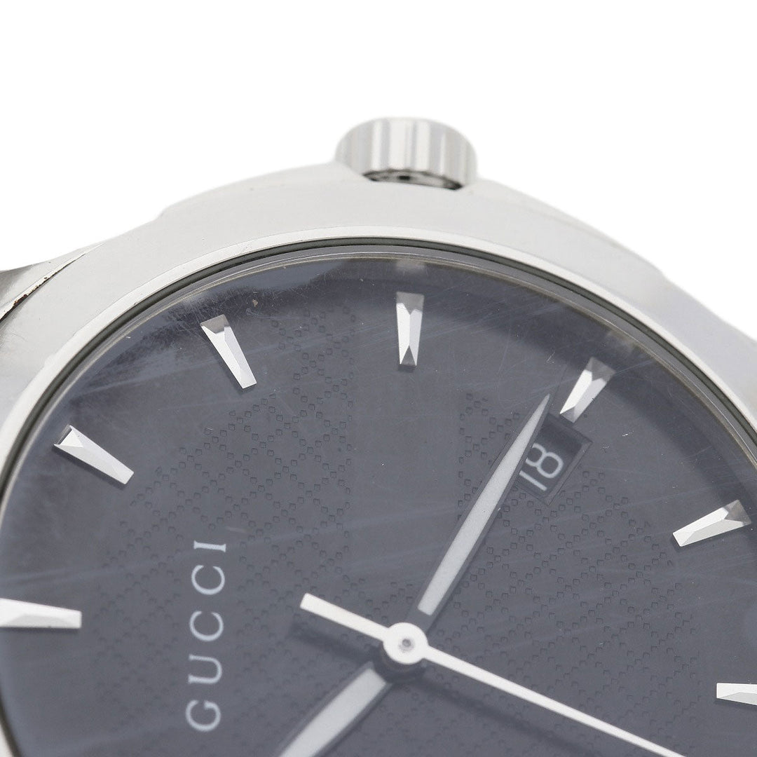 GUCCI Watches Quartz 126.4 Stainless Steel , Stainless Steel Silver G timeless black dial mens Used Authentic