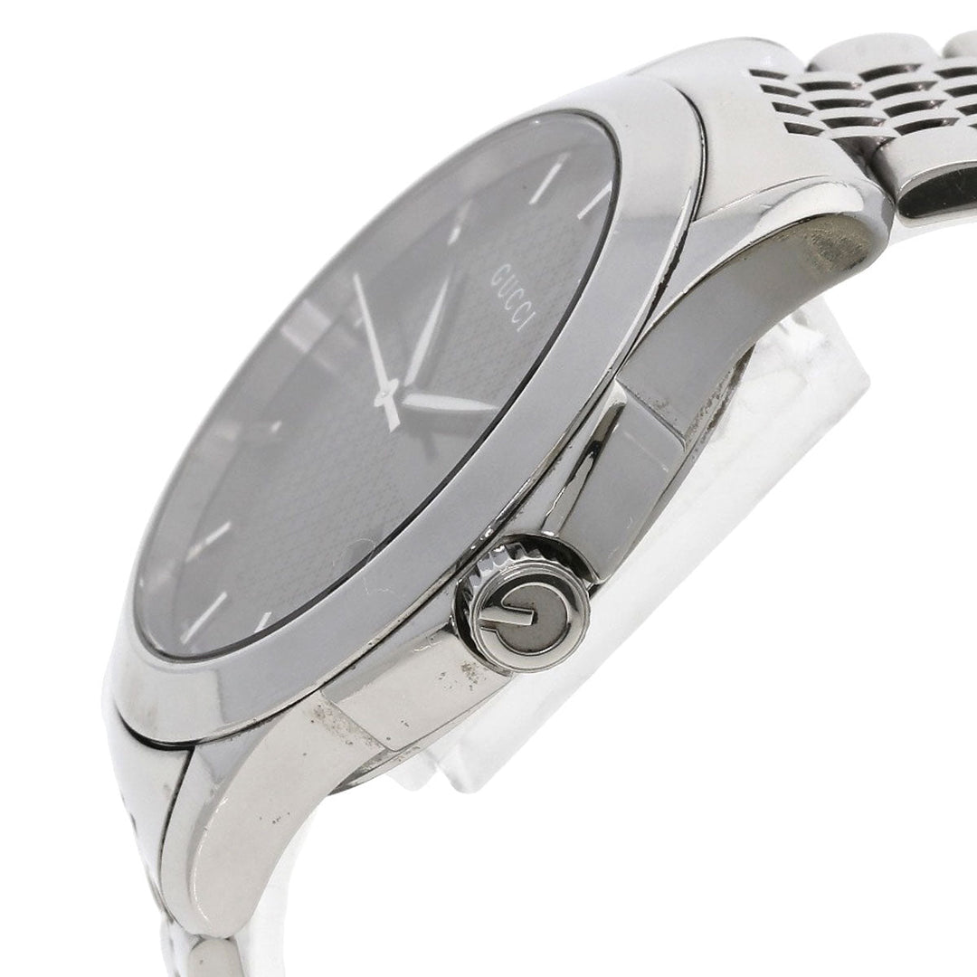 GUCCI Watches Quartz 126.4 Stainless Steel , Stainless Steel Silver G timeless black dial mens Used Authentic