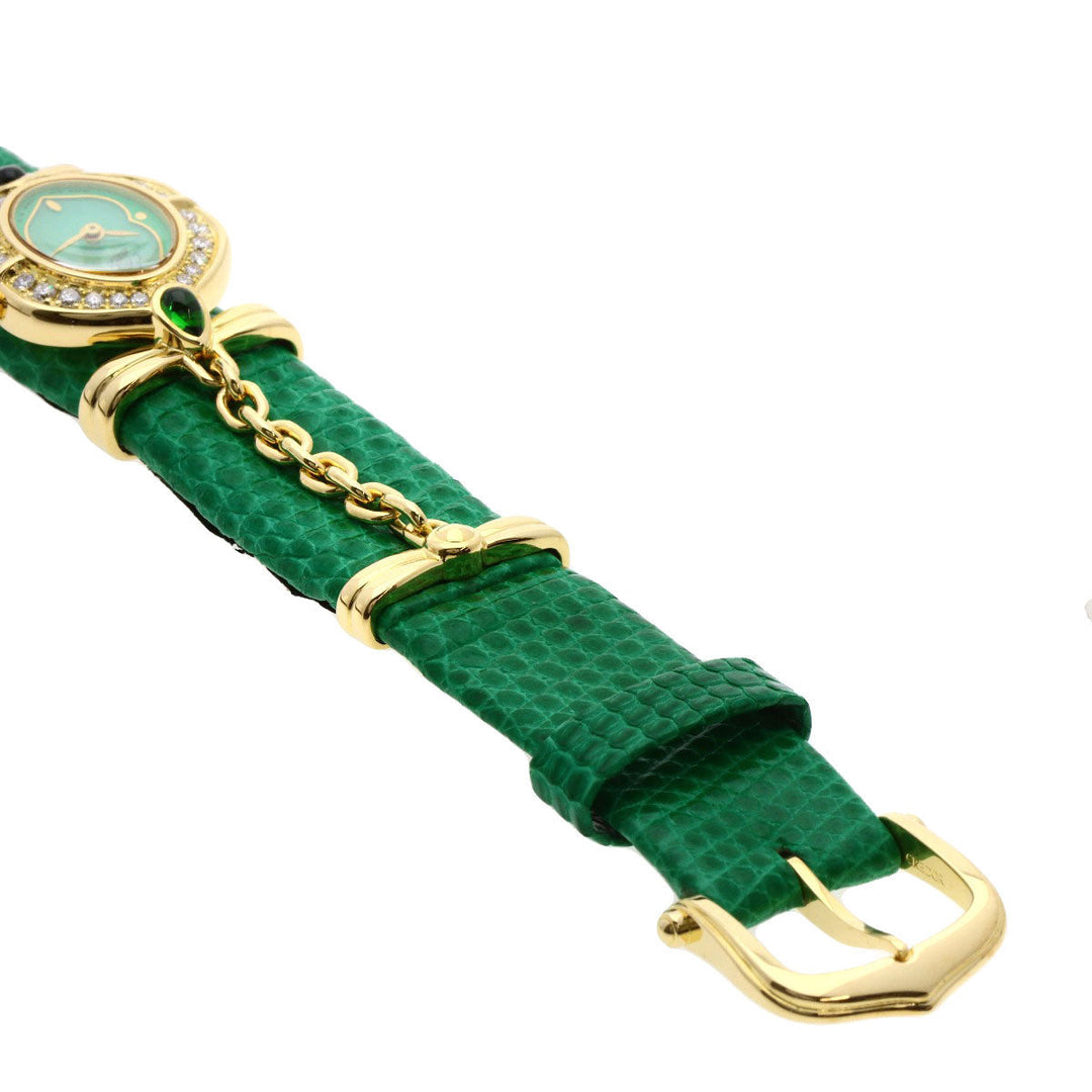 SEIKO Watches Quartz 1E70-3200 18K Yellow Gold green CREDOR Bezel Diamond Manufacturer Complete green dial