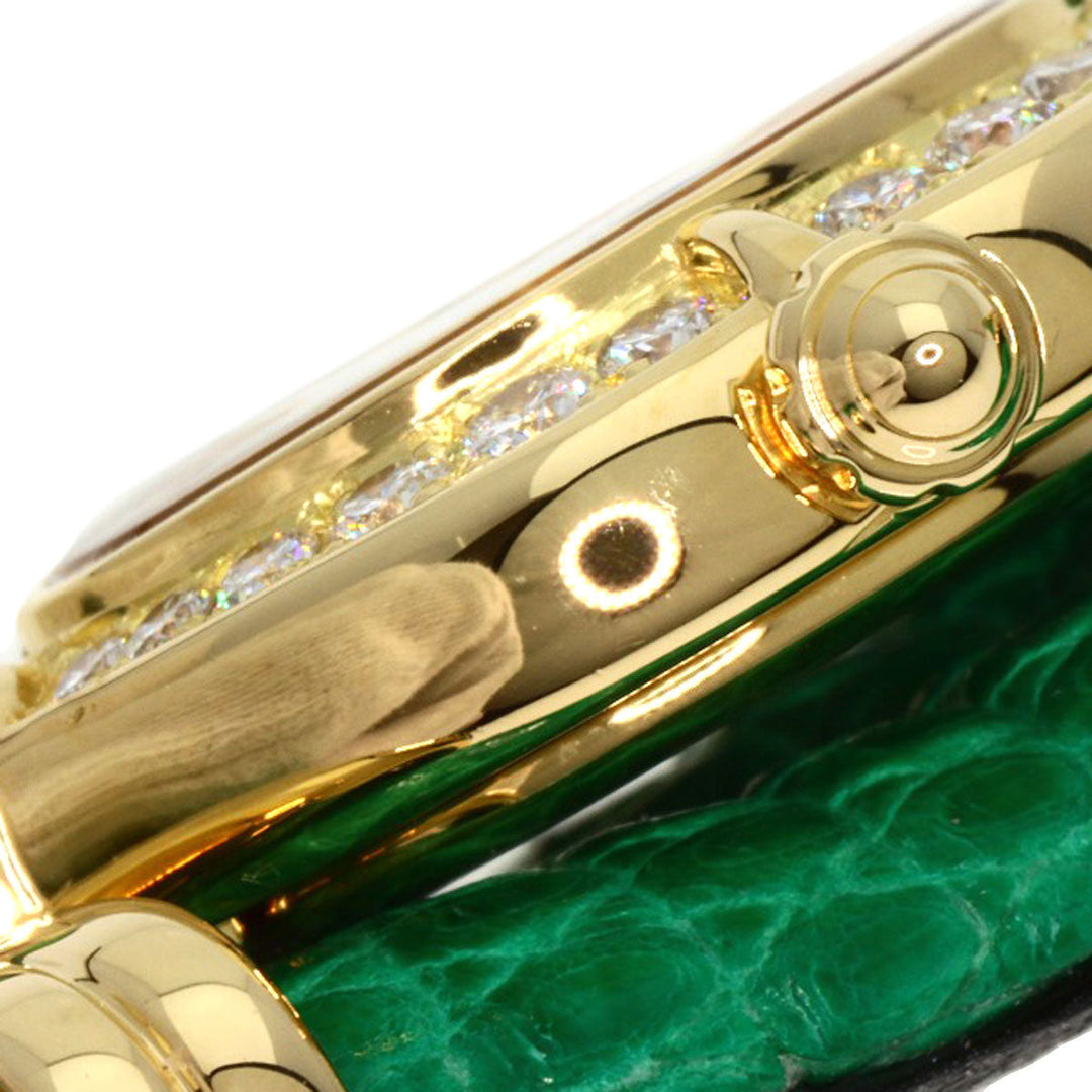 SEIKO Watches Quartz 1E70-3200 18K Yellow Gold green CREDOR Bezel Diamond Manufacturer Complete green dial