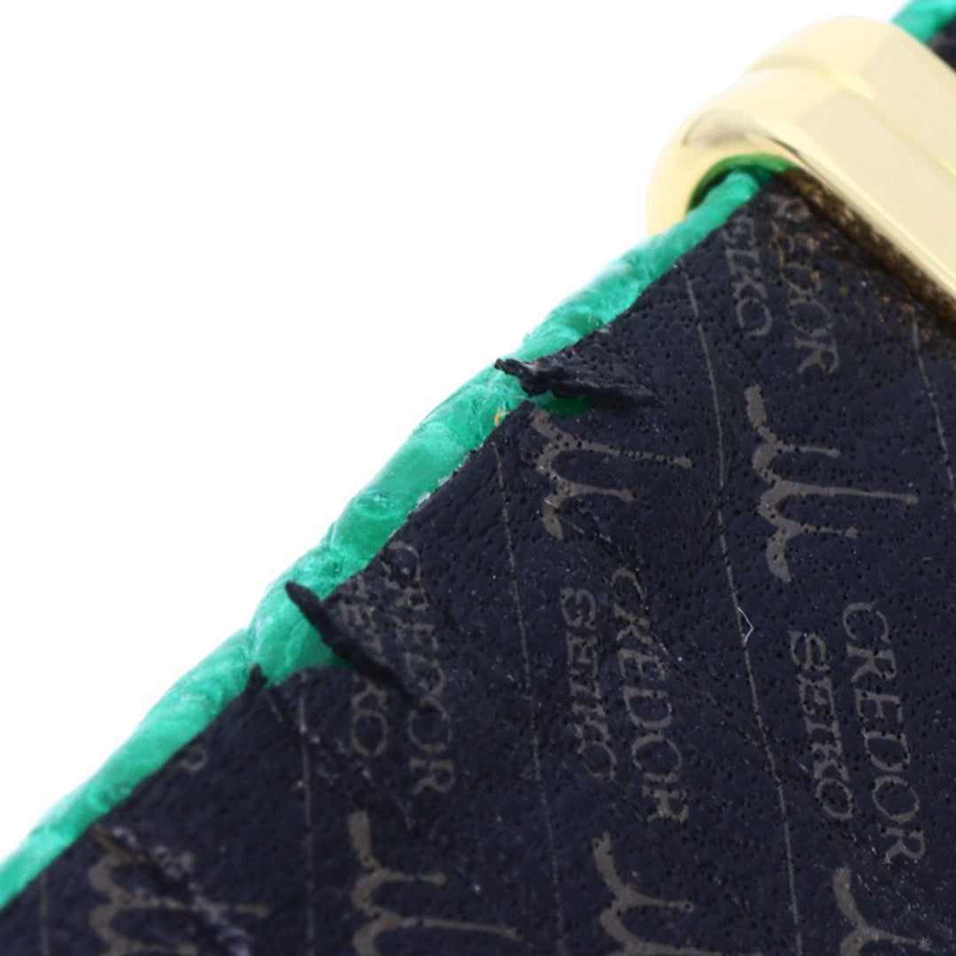 SEIKO Watches Quartz 1E70-3200 18K Yellow Gold green CREDOR Bezel Diamond Manufacturer Complete green dial