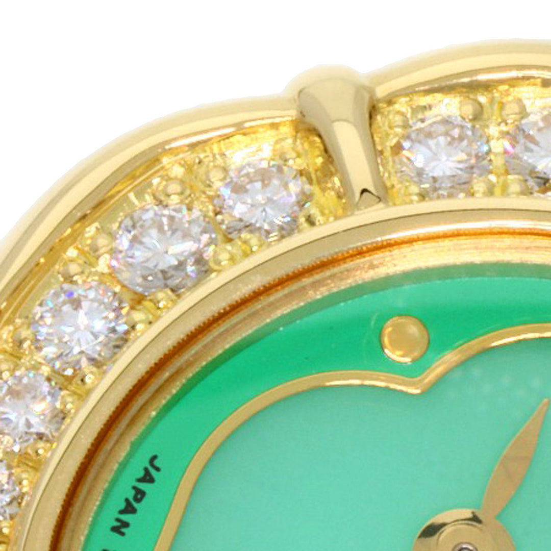 SEIKO Watches Quartz 1E70-3200 18K Yellow Gold green CREDOR Bezel Diamond Manufacturer Complete green dial