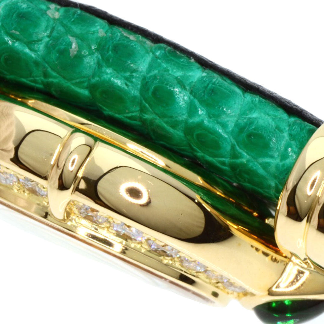 SEIKO Watches Quartz 1E70-3200 18K Yellow Gold green CREDOR Bezel Diamond Manufacturer Complete green dial