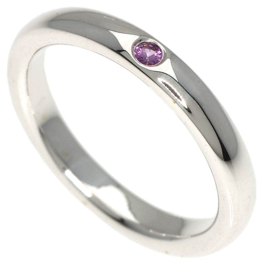TIFFANY&Co. Ring SV Silver Band ring 1P pink sapphire Women Used Authentic