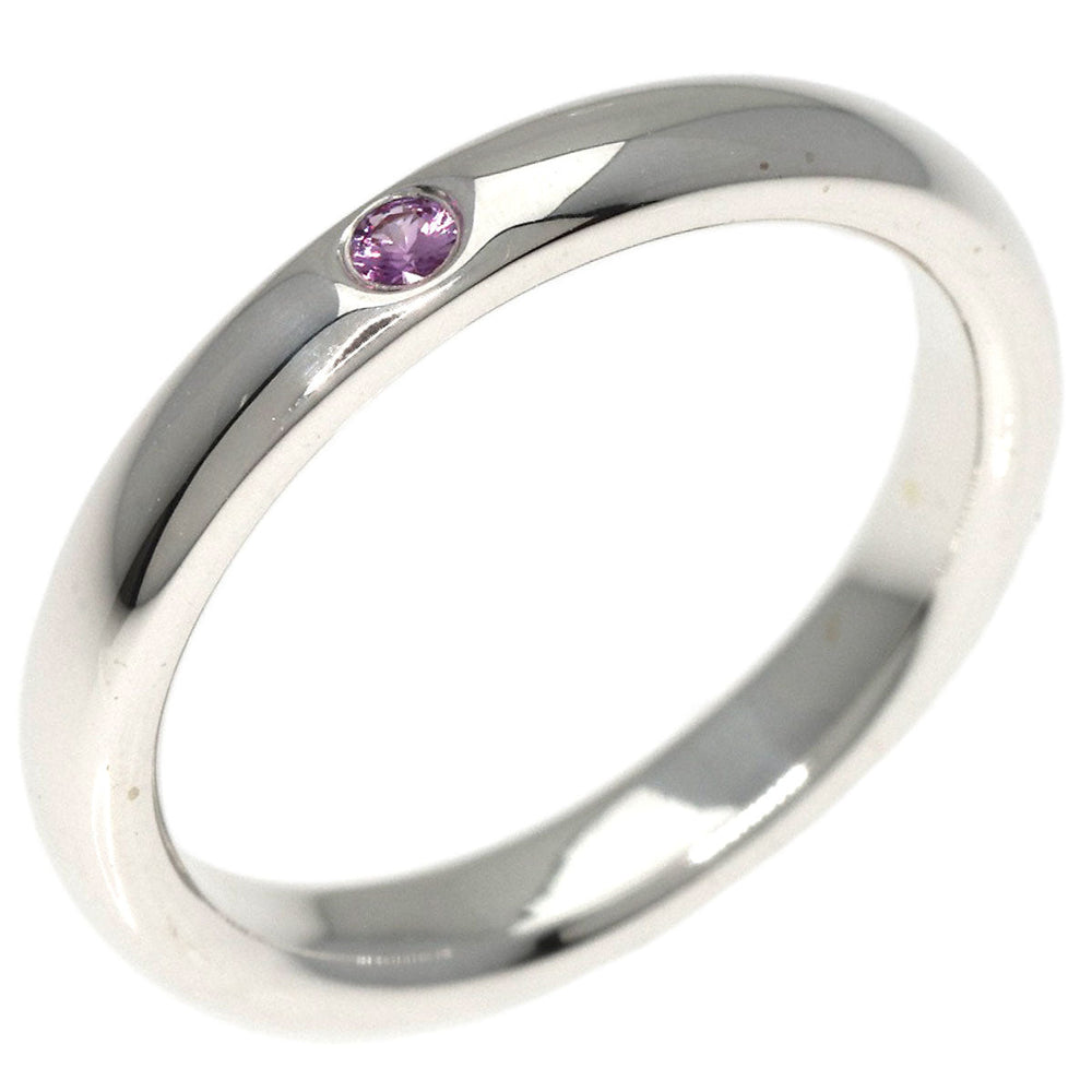 TIFFANY&Co. Ring SV Silver Band ring 1P pink sapphire Women Used Authentic