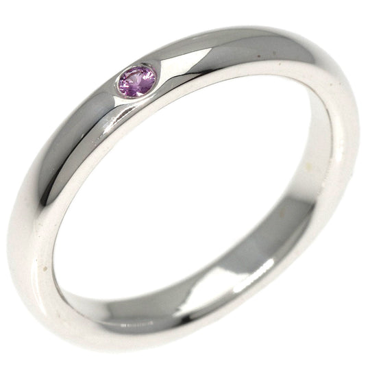 TIFFANY&Co. Ring SV Silver Band ring 1P pink sapphire Women Used Authentic