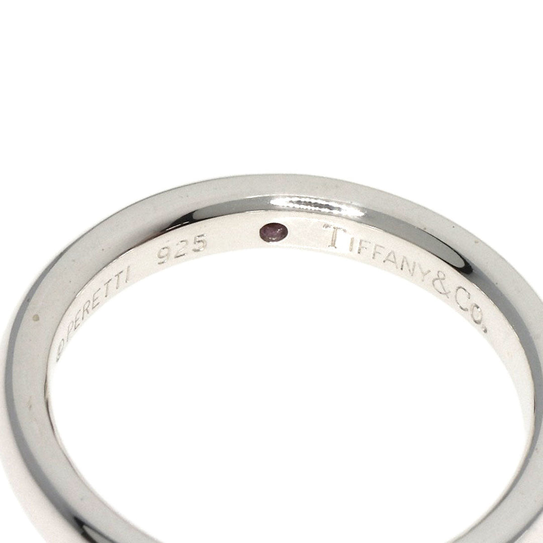 TIFFANY&Co. Ring SV Silver Band ring 1P pink sapphire Women Used Authentic