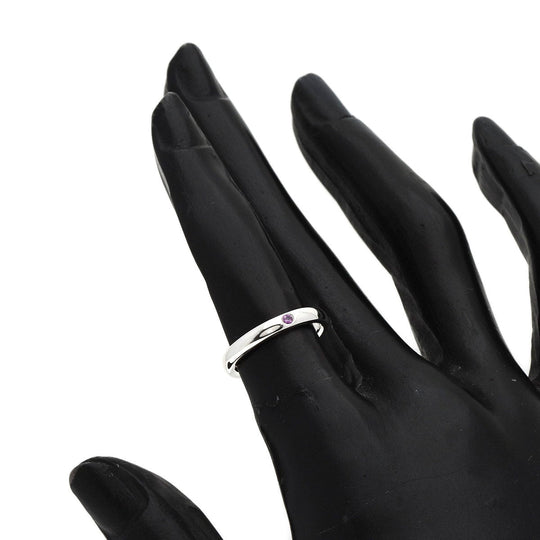 TIFFANY&Co. Ring SV Silver Band ring 1P pink sapphire Women Used Authentic