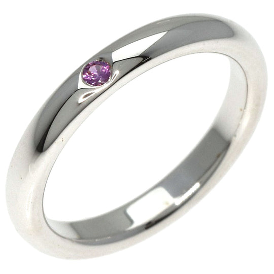 TIFFANY&Co. Ring SV Silver Band ring 1P pink sapphire Women Used Authentic