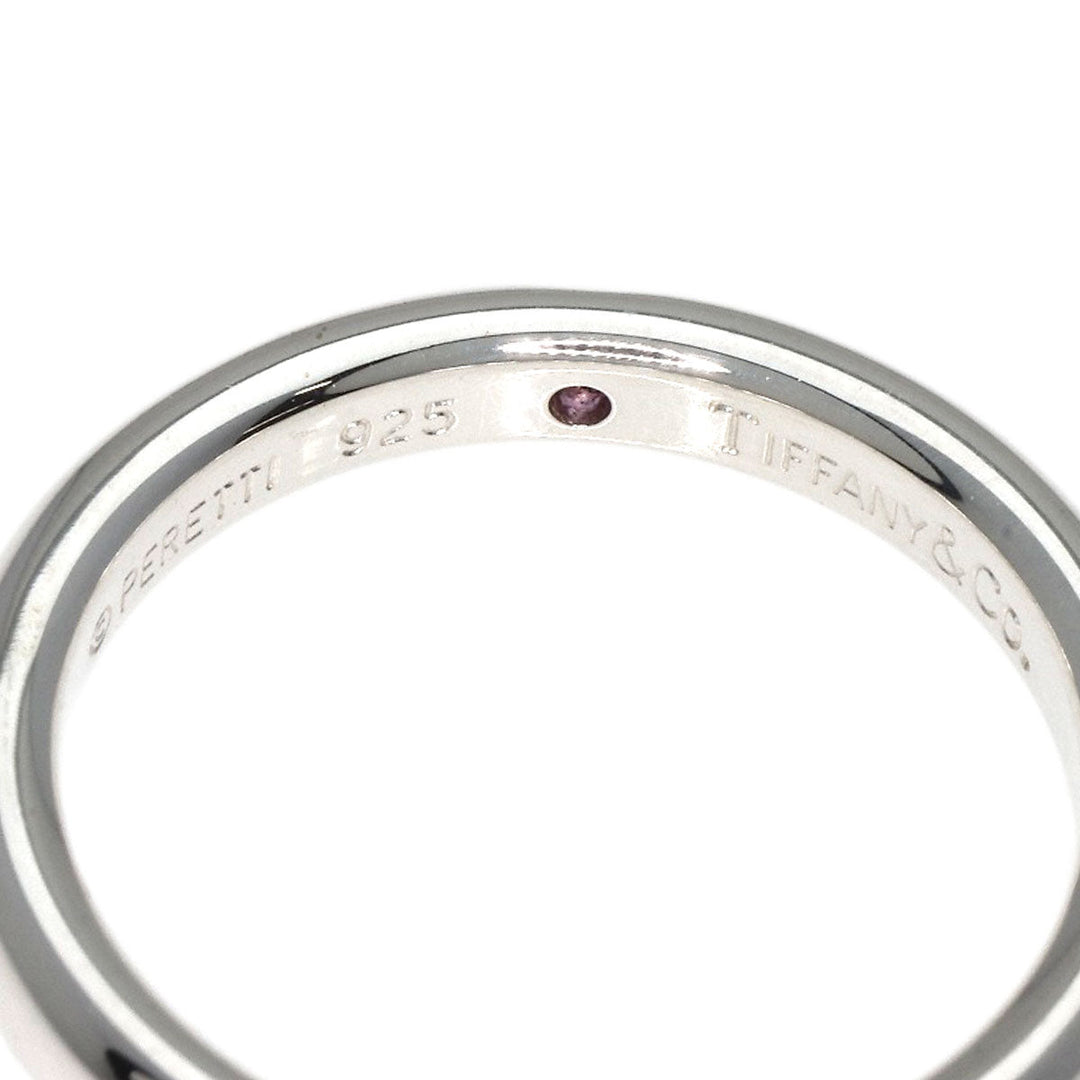 TIFFANY&Co. Ring SV Silver Band ring 1P pink sapphire Women Used Authentic