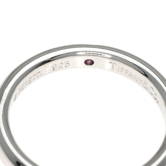 TIFFANY&Co. Ring SV Silver Band ring 1P pink sapphire Women Used Authentic