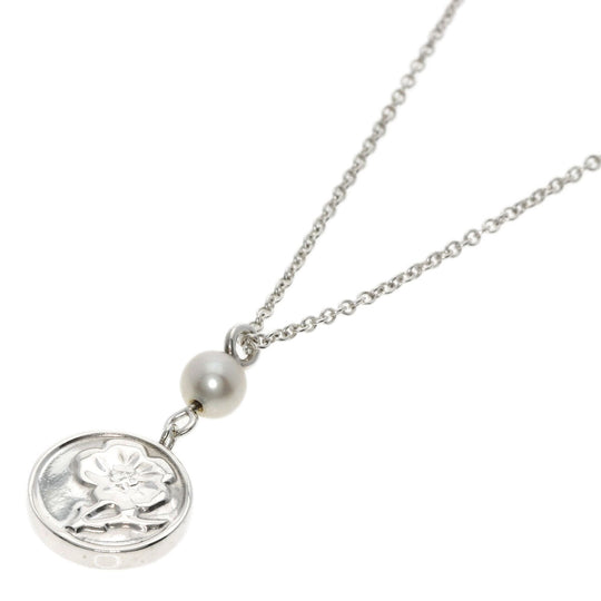 TIFFANY&Co. Necklace SV Silver Pearl flower Women Used Authentic