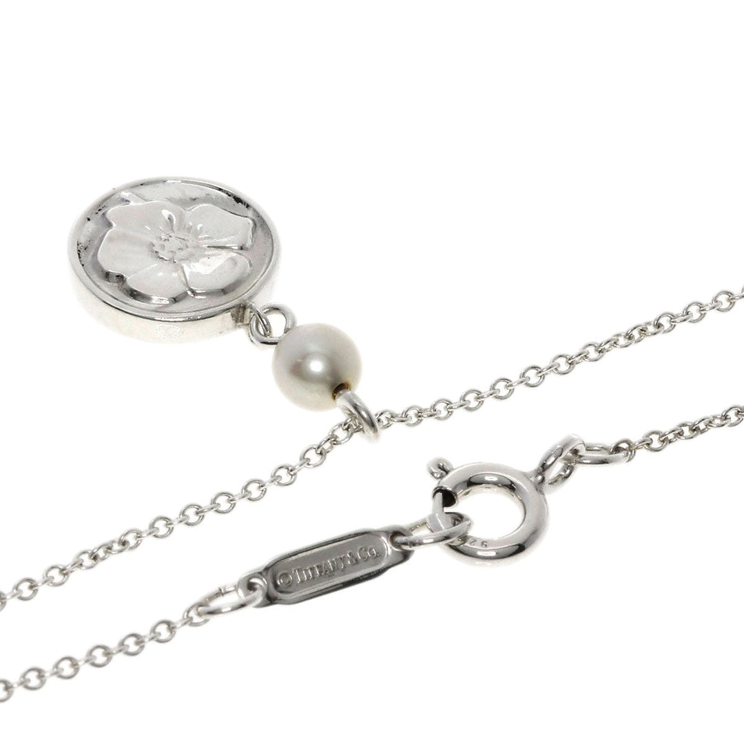 TIFFANY&Co. Necklace SV Silver Pearl flower Women Used Authentic