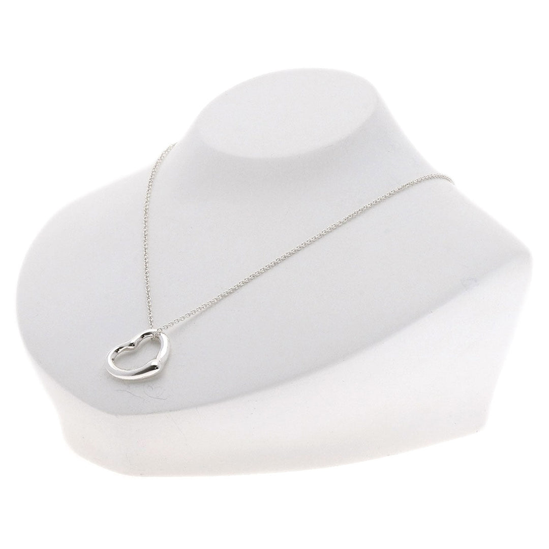 TIFFANY&Co. Necklace SV Silver Open heart Women Used Authentic