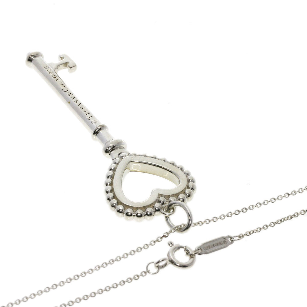 TIFFANY&Co. Necklace SV Silver Beads Heart Key Women Used Authentic
