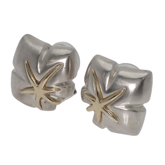 TIFFANY&Co. Earring SV , K8YG Silver Maple leaf Women Used Authentic