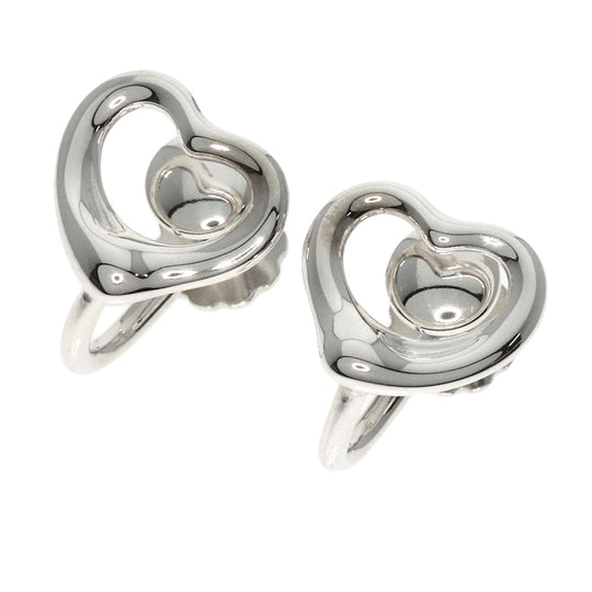 TIFFANY&Co. Earring SV Silver Open heart Women Used Authentic