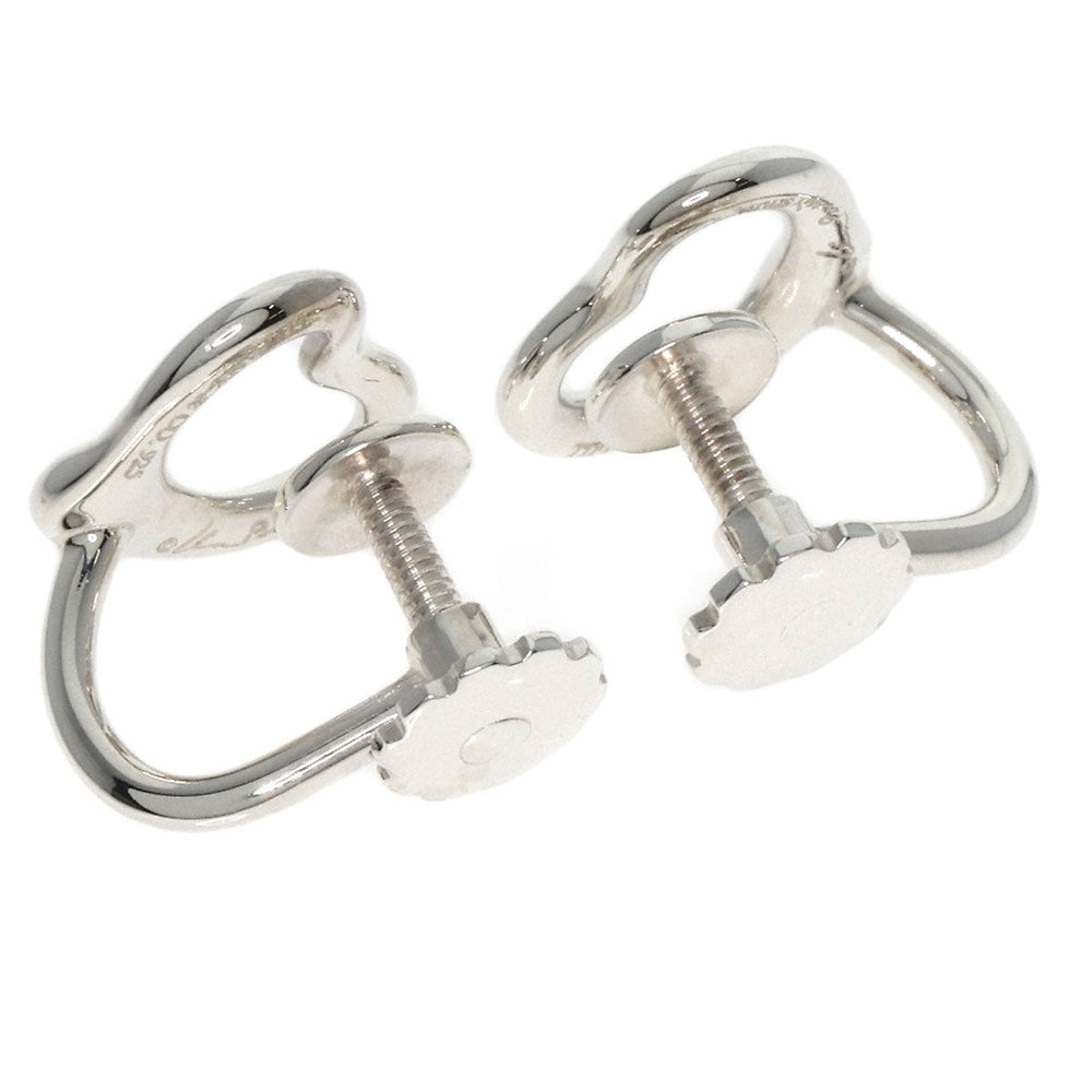 TIFFANY&Co. Earring SV Silver Open heart Women Used Authentic