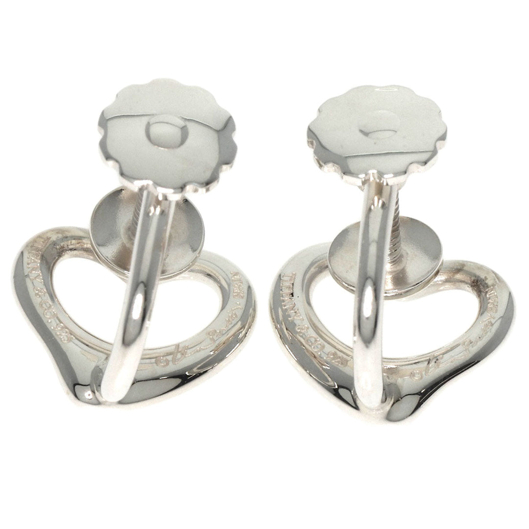 TIFFANY&Co. Earring SV Silver Open heart Women Used Authentic