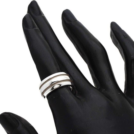 TIFFANY&Co. Ring SV Silver Grooved Women Used Authentic