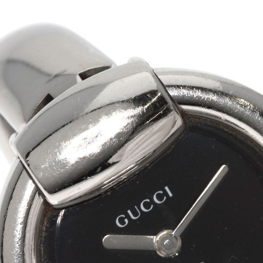 GUCCI Watches Quartz 1400L Stainless Steel , Stainless Steel Silver Round face black dial Women Used Authentic
