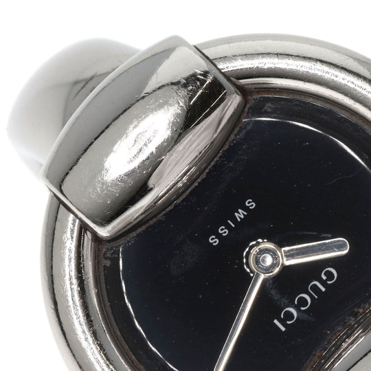 GUCCI Watches Quartz 1400L Stainless Steel , Stainless Steel Silver Round face black dial Women Used Authentic