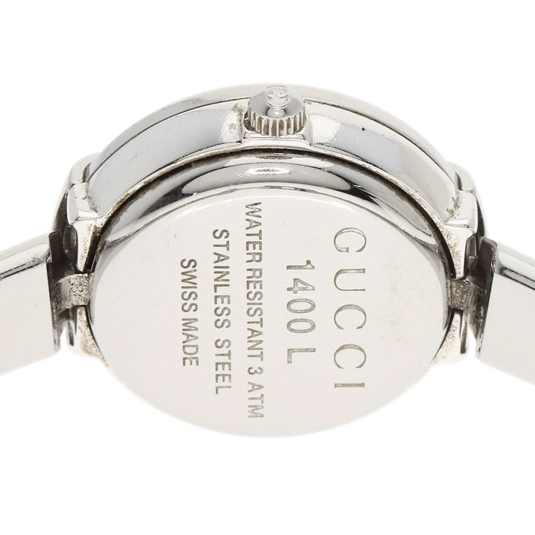 GUCCI Watches Quartz 1400L Stainless Steel , Stainless Steel Silver Round face black dial Women Used Authentic