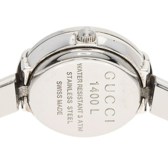 GUCCI Watches Quartz 1400L Stainless Steel , Stainless Steel Silver Round face black dial Women Used Authentic