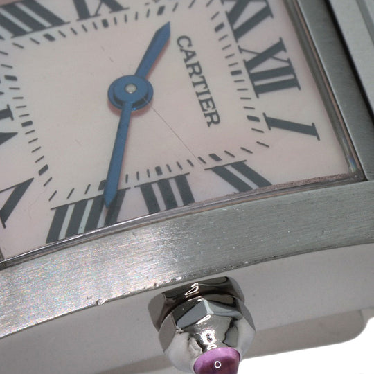 CARTIER Watches Quartz W51028Q3 Stainless Steel , Stainless Steel Silver Tank francaise SM Pink shell dial Women Used Authentic