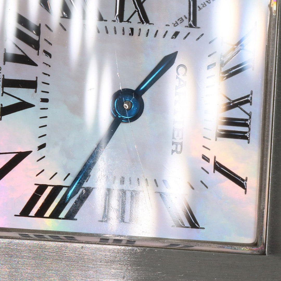 CARTIER Watches Quartz W51028Q3 Stainless Steel , Stainless Steel Silver Tank francaise SM Pink shell dial Women Used Authentic