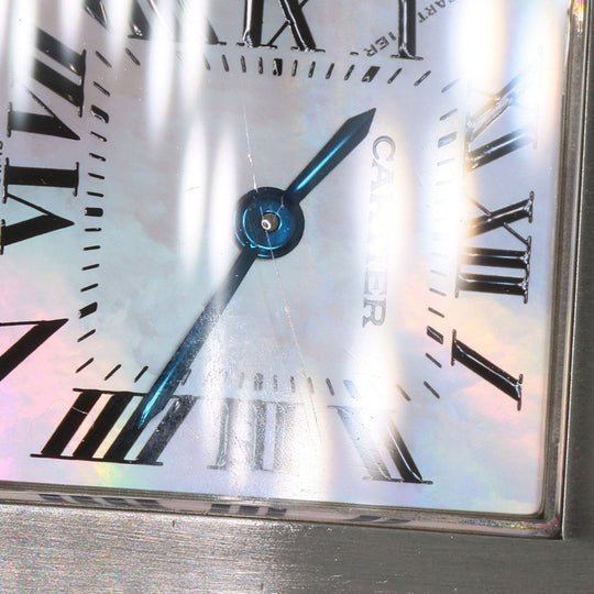 CARTIER Watches Quartz W51028Q3 Stainless Steel , Stainless Steel Silver Tank francaise SM Pink shell dial Women Used Authentic
