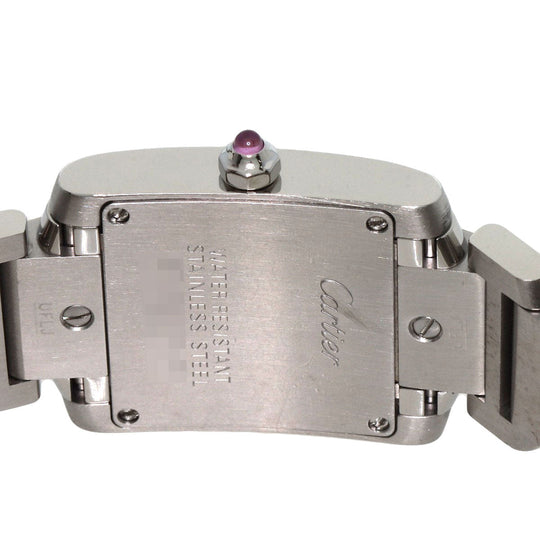 CARTIER Watches Quartz W51028Q3 Stainless Steel , Stainless Steel Silver Tank francaise SM Pink shell dial Women Used Authentic