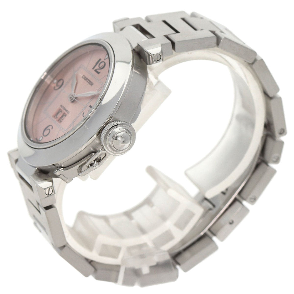 CARTIER Watches Mechanical Automatic W31058M7 Stainless Steel , Stainless Steel Silver Pasha C Big Date pink dial Boys Used Authentic