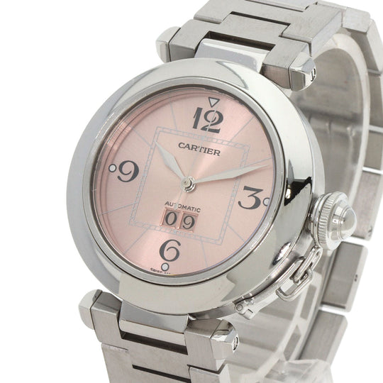 CARTIER Watches Mechanical Automatic W31058M7 Stainless Steel , Stainless Steel Silver Pasha C Big Date pink dial Boys Used Authentic