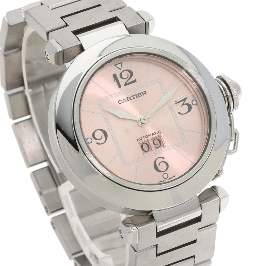 CARTIER Watches Mechanical Automatic W31058M7 Stainless Steel , Stainless Steel Silver Pasha C Big Date pink dial Boys Used Authentic